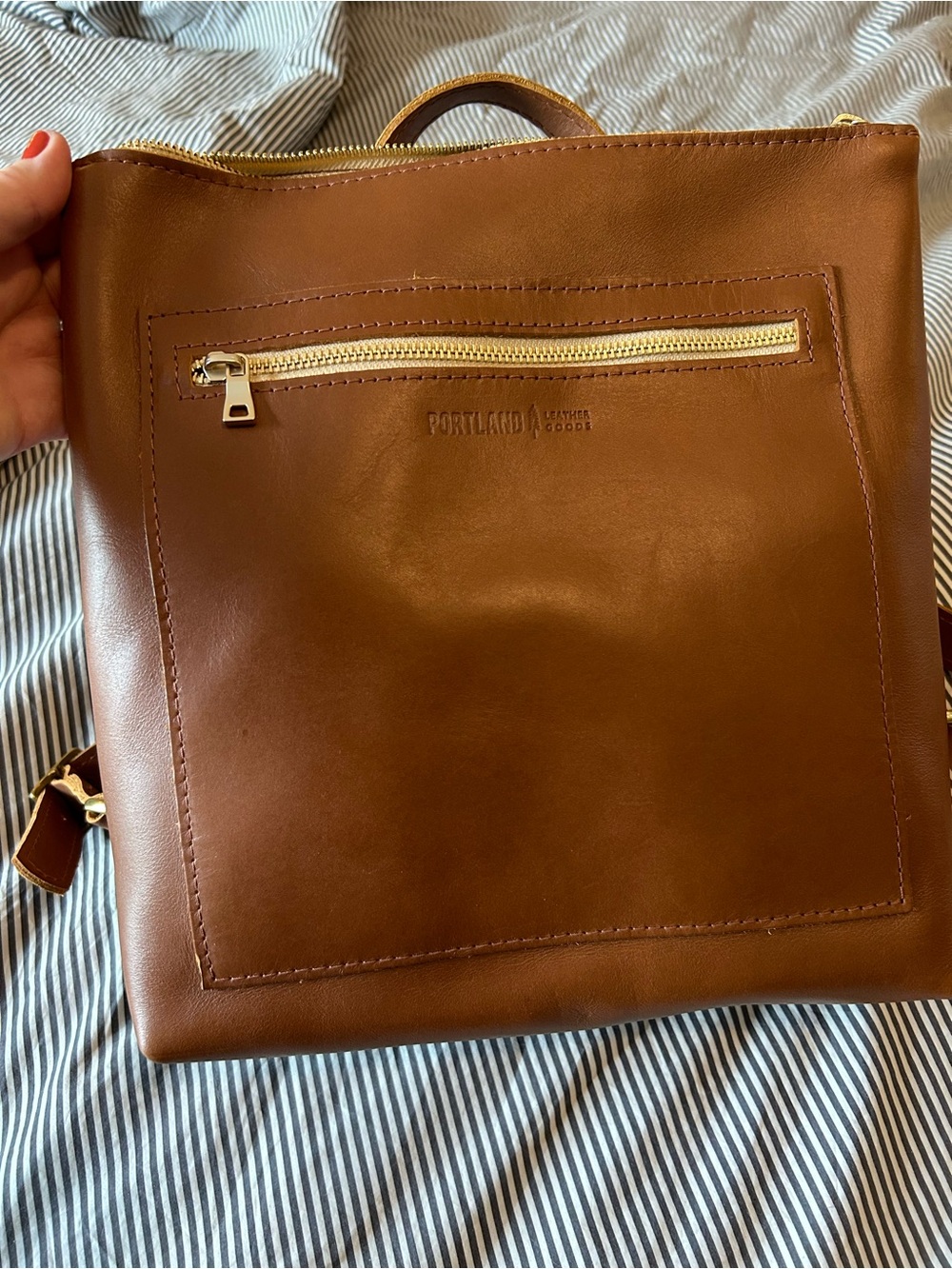 Portland Leather Tote Backpack - Picture 2 of 9